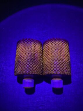 GLOWS Vintage Faroy Red Amberina Peg Votive Holder Textured Diamond Point